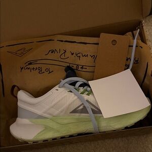 White and Green Athletic Sneakers